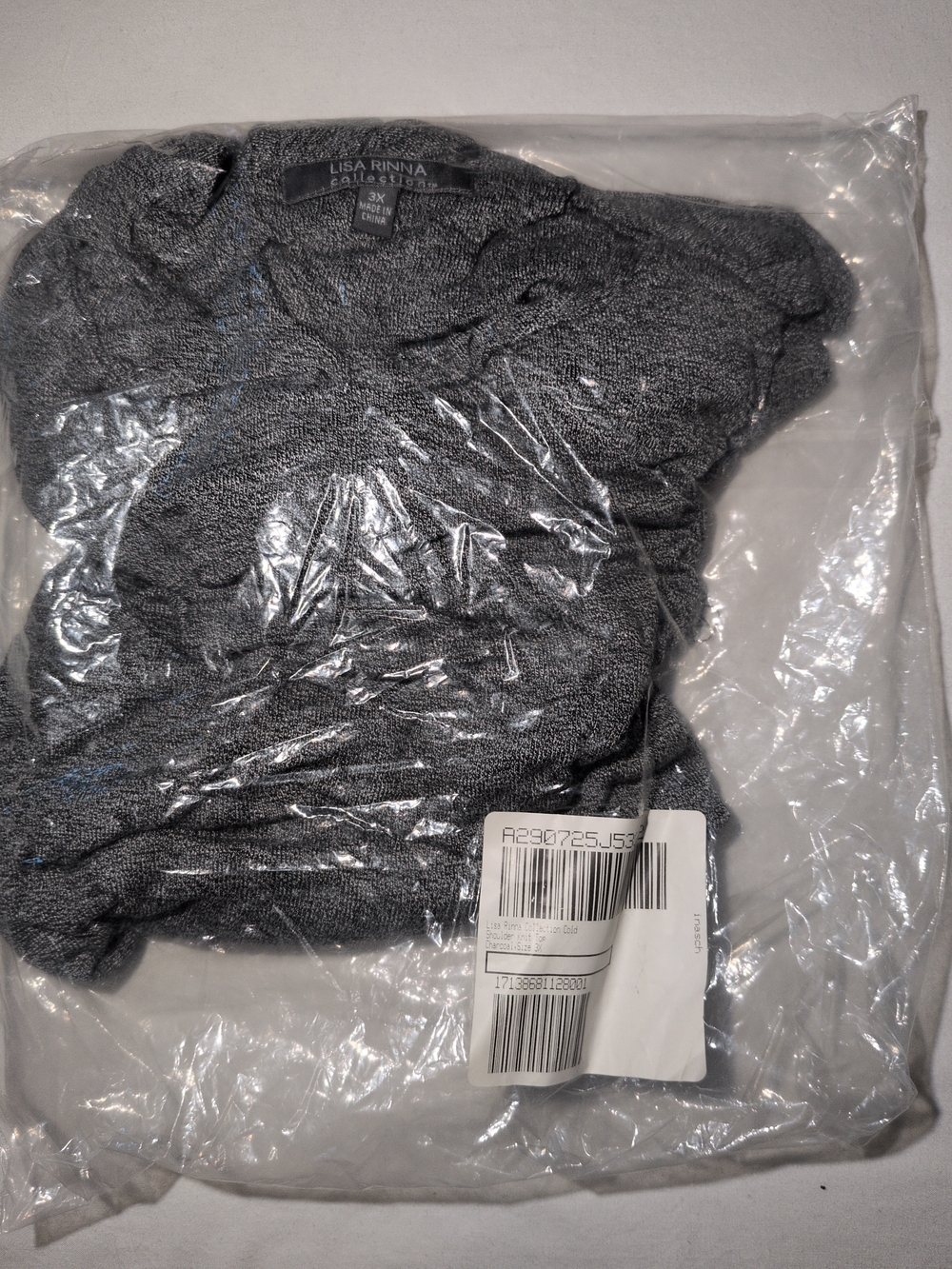 Lisa Rinna Collection Gray Cold-Shoulder Tank Top - Picture 3 of 4